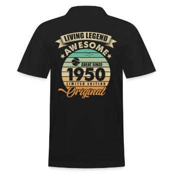 1950 Geburtstag - Männer Poloshirt - Schwarz - Hinten - Kai (181cm)
