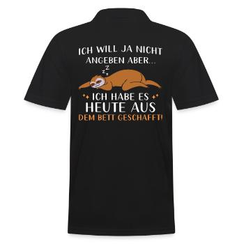 Faultier Geschenk Faultier Sprüche - Männer Poloshirt - Schwarz - Hinten - Kai (181cm)