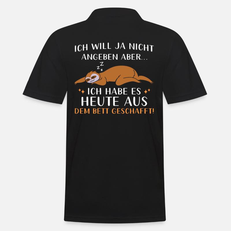 Faultier Geschenk Faultier Sprüche - Männer Poloshirt - Schwarz