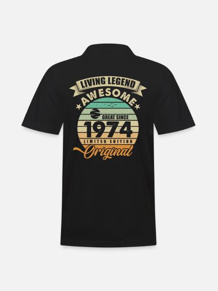 1974 Birthday Retro Orginal - Men's Polo Shirt - black