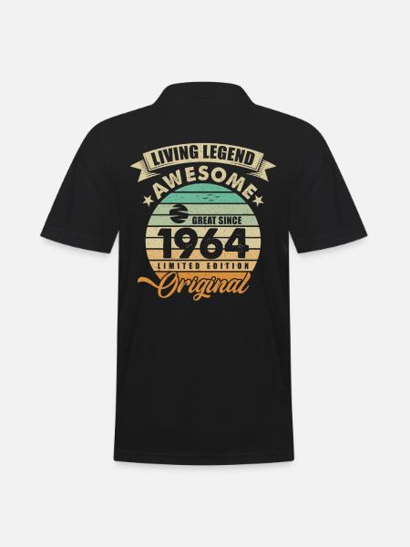 1964 Birthday Retro Orginal - Men's Polo Shirt - black