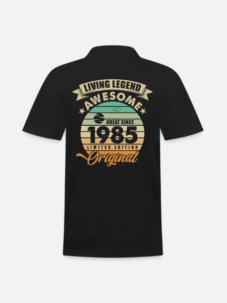1985 Birthday Retro Orginal - Men's Polo Shirt - black