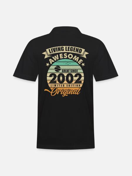 2002 Anniversaire Retro Orginal - Polo Homme - noir