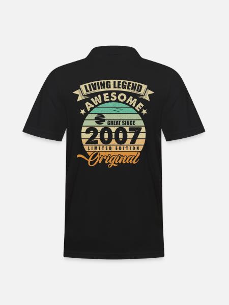 2007 Birthday - Men's Polo Shirt - black