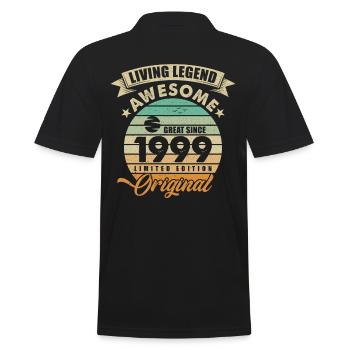 1999 Geburtstag Retro Orginal - Männer Poloshirt - Schwarz - Hinten - Kai (181cm)