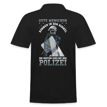 Polizei Die besten sind bei der Polizei - Männer Poloshirt - Schwarz - Hinten - Kai (181cm)