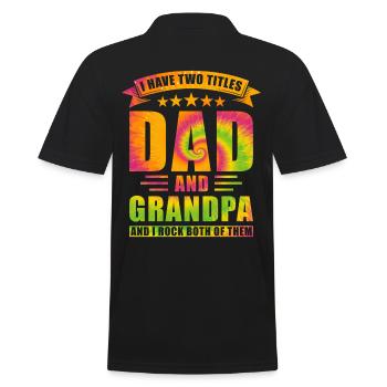Dad and Grandpa Two Titles - Men's Polo Shirt - black - Back - Kai (181cm)
