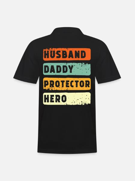 Ehemann Papa Beschützer Held - Männer Poloshirt - Schwarz