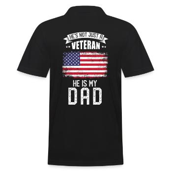 Veteran Papa USA - Männer Poloshirt - Schwarz - Hinten - Kai (181cm)