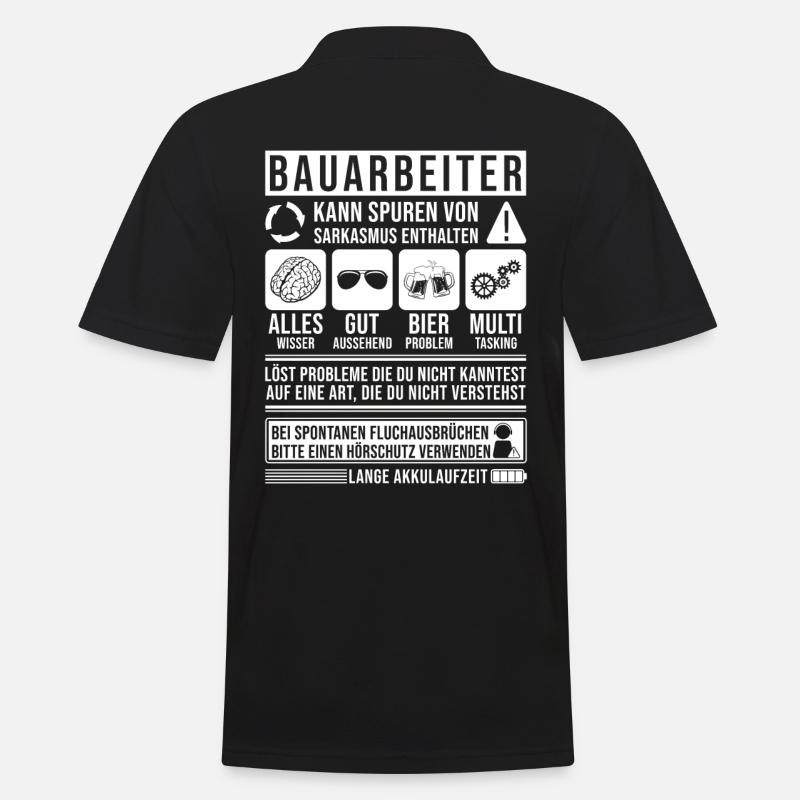 Bauarbeiter Baustelle - Männer Poloshirt - Schwarz