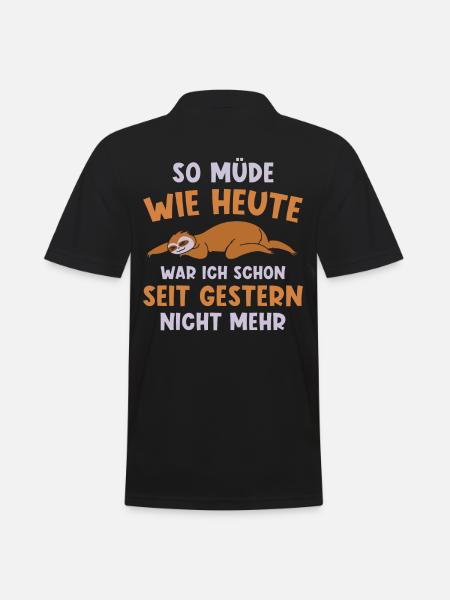 Faultier Geschenk Faultier Sprüche - Männer Poloshirt - Schwarz