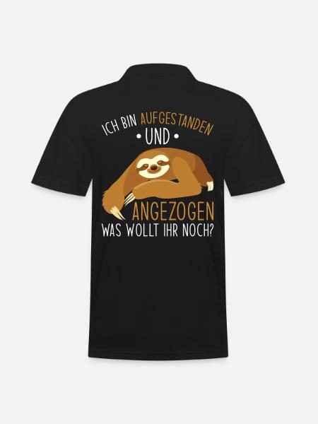 Faultier Geschenk Faultier Sprüche - Männer Poloshirt - Schwarz