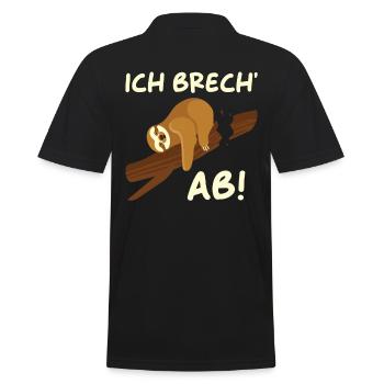 Ich brech ab - Männer Poloshirt - Schwarz - Hinten - Kai (181cm)