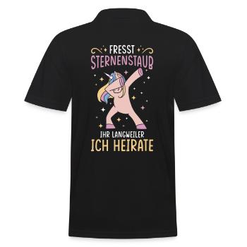 Einhorn Sprüche Lustiges Einhorn Damen Mädchen - Männer Poloshirt - Schwarz - Hinten - Kai (181cm)