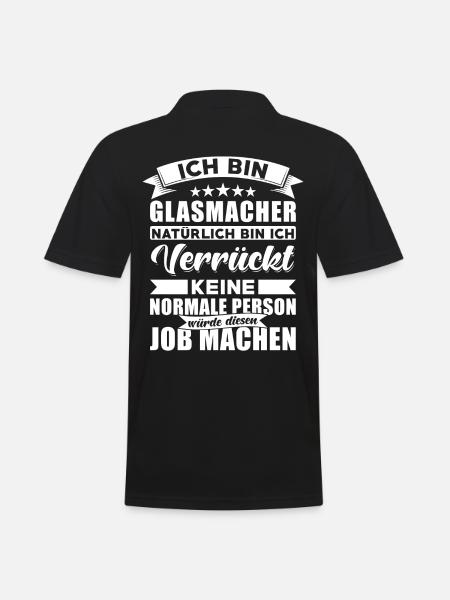 Glasmacher Beruf Spruch - Männer Poloshirt - Schwarz