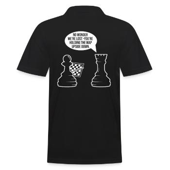 Chess Chess Pieces hess Meme - Men's Polo Shirt - black - Back - Kai (181cm)