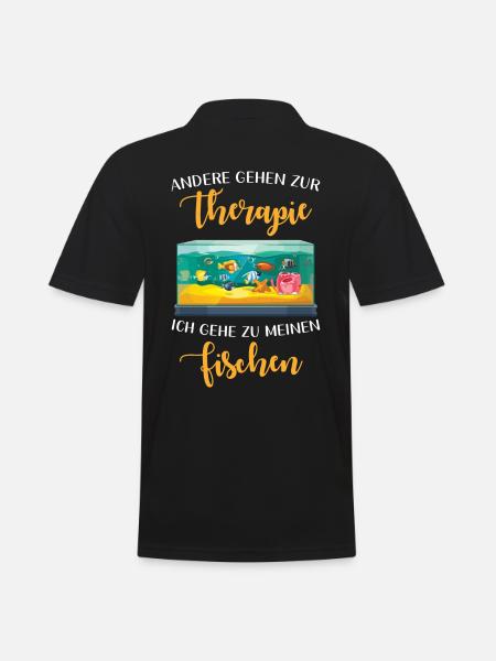Fische Aquarium Spruch lustig - Männer Poloshirt - Schwarz