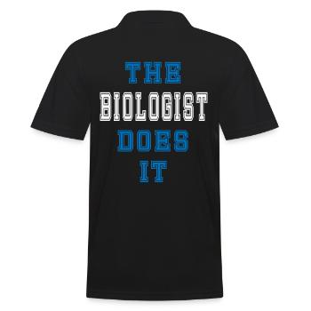 The Biologe does it Biologe Geschenk - Männer Poloshirt - Schwarz - Hinten - Kai (181cm)