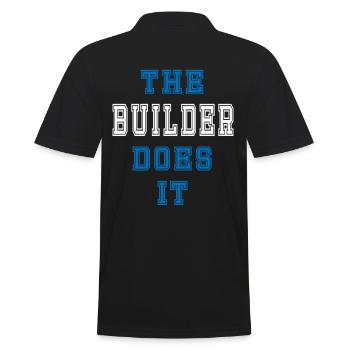 The Bauarbeiter does it Bauarbeiter Geschenk - Männer Poloshirt - Schwarz - Hinten - Kai (181cm)