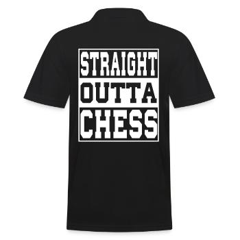 Schach Spruch lustig - Männer Poloshirt - Schwarz - Hinten - Kai (181cm)