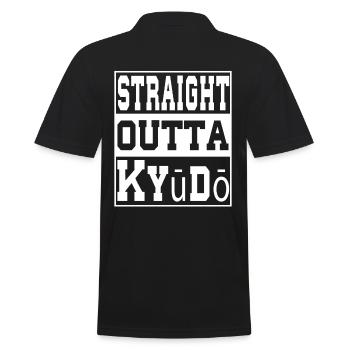 Kyūdō Spruch lustig - Männer Poloshirt - Schwarz - Hinten - Kai (181cm)