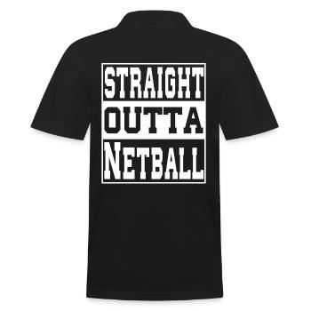 Netzball Spruch lustig - Männer Poloshirt - Schwarz - Hinten - Kai (181cm)