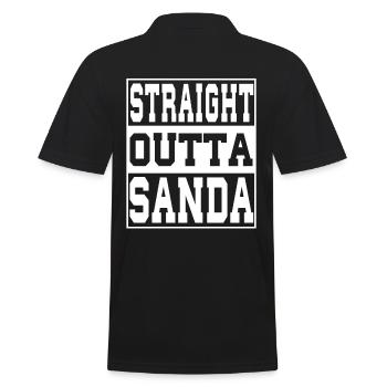 Sanda Spruch lustig - Männer Poloshirt - Schwarz - Hinten - Kai (181cm)
