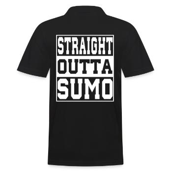 Sumo Spruch lustig - Männer Poloshirt - Schwarz - Hinten - Kai (181cm)