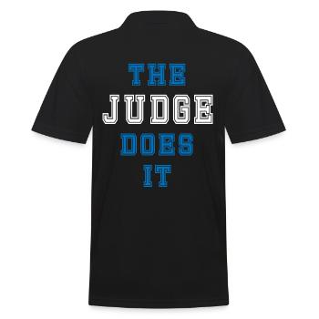 The Judge does it Richter Geschenk - Männer Poloshirt - Schwarz - Hinten - Kai (181cm)