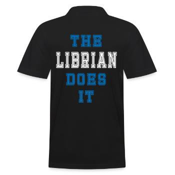 The Librarian does it Librarian Gift - Men's Polo Shirt - black - Back - Kai (181cm)