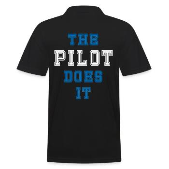 The Pilot does it Pilot Geschenk - Männer Poloshirt - Schwarz - Hinten - Kai (181cm)