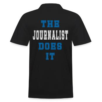 The Journalist does it Journalist Geschenk - Männer Poloshirt - Schwarz - Hinten - Kai (181cm)