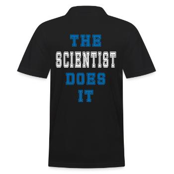The Wissenschaftler does it Wissenschaftler - Männer Poloshirt - Schwarz - Hinten - Kai (181cm)