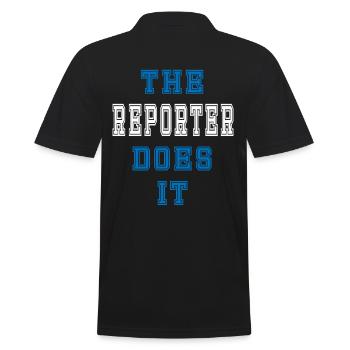 The Reporter does it Reporter Geschenk - Männer Poloshirt - Schwarz - Hinten - Kai (181cm)
