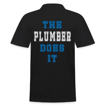 The Klempner does it Klempner Geschenk - Männer Poloshirt - Schwarz - Hinten - Kai (181cm)