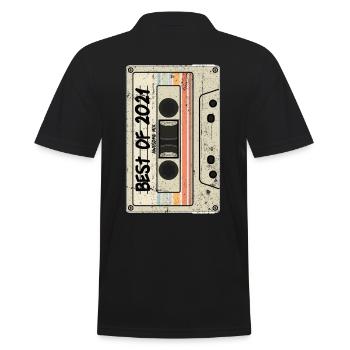Best of 2021 Kasette - Männer Poloshirt - Schwarz - Hinten - Kai (181cm)