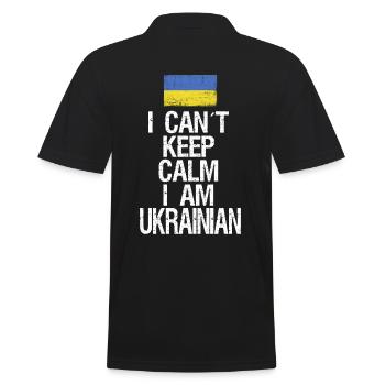 I can not Keep Calm I am Ukrainer - Männer Poloshirt - Schwarz - Hinten - Kai (181cm)