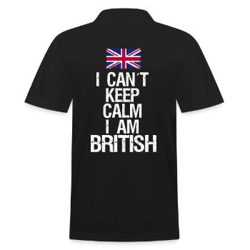 Je ne peux pas garder mon calme Je suis britannique - Polo Homme - noir - Dos - Kai (181cm)