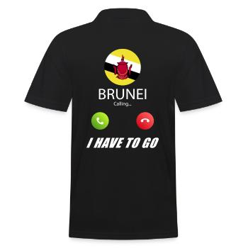 Brunei ruft an Lusiger Flaggen Spruch - Männer Poloshirt - Schwarz - Hinten - Kai (181cm)