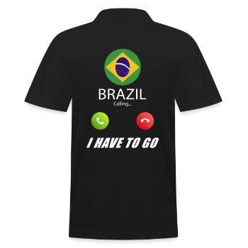 Le Brésil qualifie les drapeaux lusiger de slogan - Polo Homme - noir - Dos - Kai (181cm)
