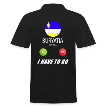 Buryatia ruft an Lusiger Flaggen Spruch - Männer Poloshirt - Schwarz - Hinten - Kai (181cm)