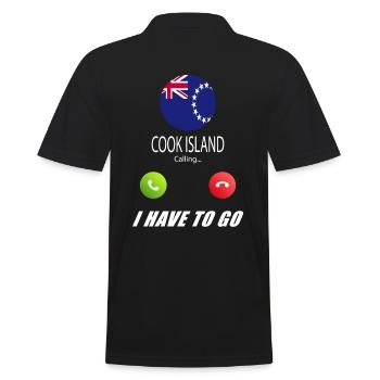 Cook Island Calls Lusiger Flags Saying - Men's Polo Shirt - black - Back - Kai (181cm)