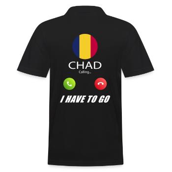 Chad calls lusiger flags saying - Men's Polo Shirt - black - Back - Kai (181cm)