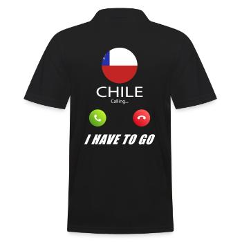 Chile calls lusiger flags saying - Men's Polo Shirt - black - Back - Kai (181cm)