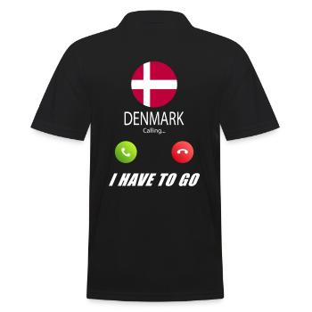 Denmark calls lusiger flags slogan - Men's Polo Shirt - black - Back - Kai (181cm)