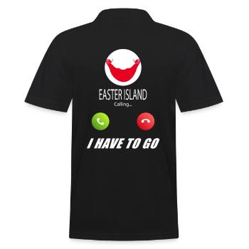 Easter Island calls lusiger flags saying - Men's Polo Shirt - black - Back - Kai (181cm)