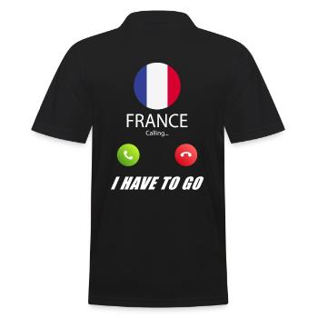 Frankreich ruft an Lusiger Flaggen Spruch - Männer Poloshirt - Schwarz - Hinten - Kai (181cm)