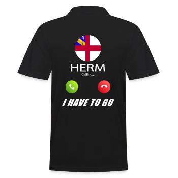 Herm calls lusiger flags saying - Men's Polo Shirt - black - Back - Kai (181cm)