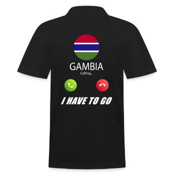 La Gambie appelle les drapeaux lusiger en disant - Polo Homme - noir - Dos - Kai (181cm)