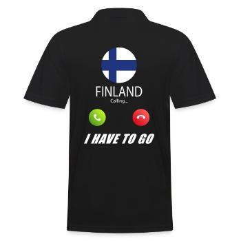 La Finlande qualifie les drapeaux lusiger de slogan - Polo Homme - noir - Dos - Kai (181cm)